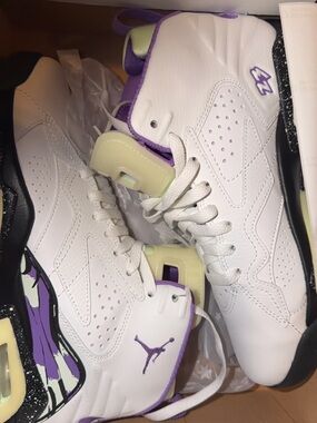 Jordan MVP RASPBERRY White Purple Cream High-Top Sneakers(GLOW)
